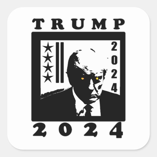 TRUMP 2024 VIERKANTE STICKER (Voorkant)