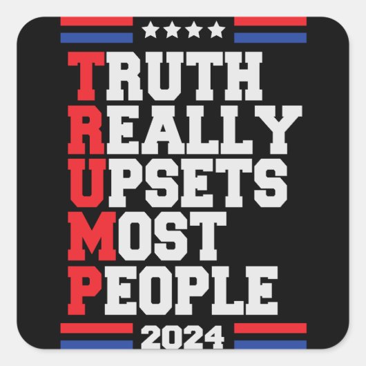 Trump 2024 vierkante sticker (Voorkant)