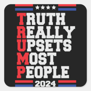 Trump 2024 vierkante sticker