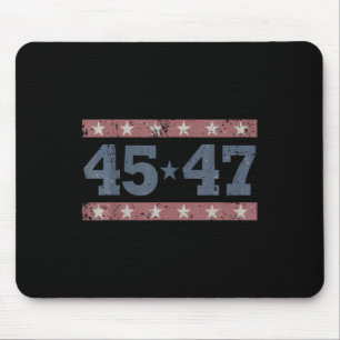 Trump 2024 Vintage 45 47 Amerika Vlag Shirt voor W Muismat
