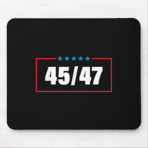 Trump 2024 Vintage 45 47 Amerika Vlag Shirt voor W Muismat
