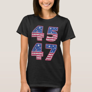 Trump 2024 Vintage 45 47 Amerika Vlag T-shirt voor