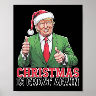 Trump 2024 Vintage Kerstman Kerst Vader is thuis X Poster