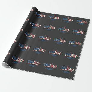 Trump 2024 Vintage Patriottische Amerikaanse Vlag  Cadeaupapier