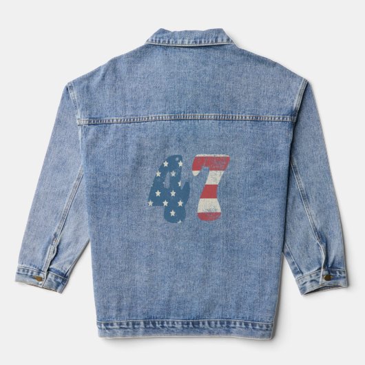 Trump 2024 Vintage Patriottische Amerikaanse Vlag  Denim Jacket (Achterkant)