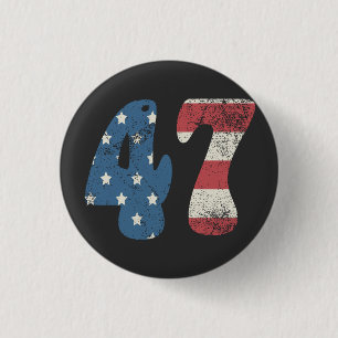 Trump 2024 Vintage Patriottische Amerikaanse Vlag Ronde Button 3,2 Cm