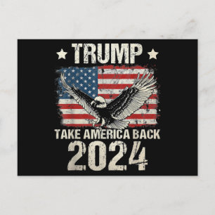 Trump 2024 vlag neem Amerika terug mannen vrouwen Feestdagenkaart