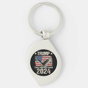 Trump 2024 vlag neem Amerika terug mannen vrouwen Sleutelhanger