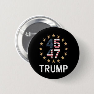 Trump 2024 Vlag Neem Amerika Terug Trump 45 47  Ronde Button 5,7 Cm