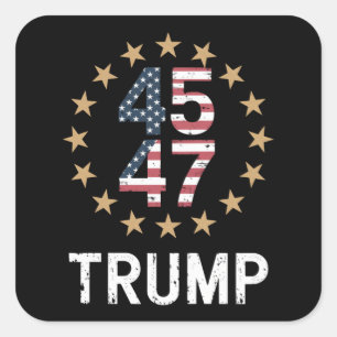 Trump 2024 Vlag Neem Amerika Terug Trump 45 47  Vierkante Sticker