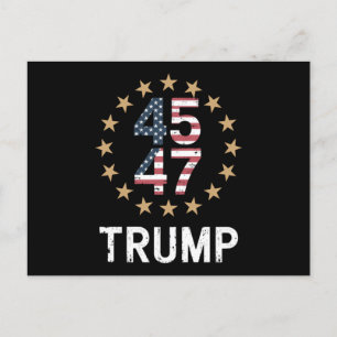Trump 2024 Vlag neemt Amerika terug Trump 45 47 Briefkaart
