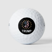 Trump 2024 Vlag neemt Amerika terug Trump 45 47 Golfballen (Voorkant)