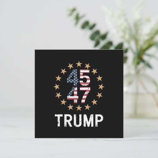 Trump 2024 Vlag neemt Amerika terug Trump 45 47 Kaart (Staand voorkant)