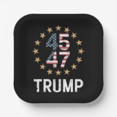 Trump 2024 Vlag neemt Amerika terug Trump 45 47 Papieren Bordje (Voorkant)