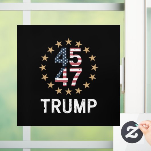 Trump 2024 Vlag neemt Amerika terug Trump 45 47 Raamsticker (Huis)