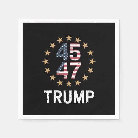 Trump 2024 Vlag neemt Amerika terug Trump 45 47 Servet (Voorkant)