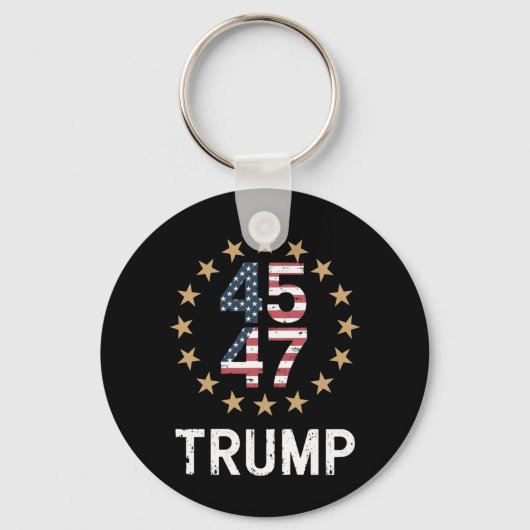 Trump 2024 Vlag neemt Amerika terug Trump 45 47 Sleutelhanger (Voorkant)