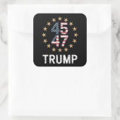 Trump 2024 Vlag neemt Amerika terug Trump 45 47 Vierkante Sticker (Tas)
