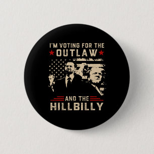 Trump 2024 Vlag Outlaw Hillbilly J.D.Vance 2024 Do Ronde Button 5,7 Cm