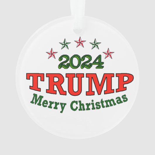 TRUMP 2024 Vrolijk kerstacryl Ornament (achterkant)
