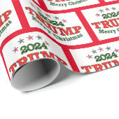 Trump 2024 Vrolijk kerstfeest Cadeaupapier (Rol Hoek)