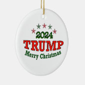 TRUMP 2024 Vrolijk Kerstfeest Keramisch Ornament (Rechts)