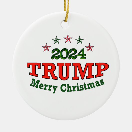 TRUMP 2024 Vrolijk Kerstfeest Keramisch Ornament (Voorkant)