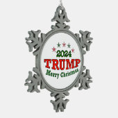 TRUMP 2024 Vrolijk Kerstfeest Tin Sneeuwvlok Ornament (Links)