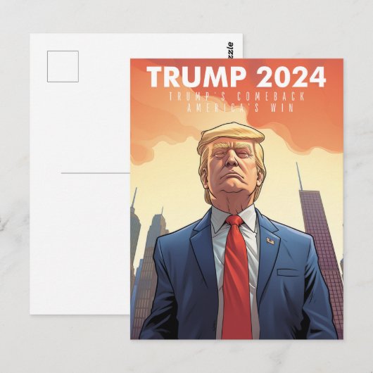 Trump 2024 - VS - Make America Great Again - Come Briefkaart (Voorkant / Achterkant)