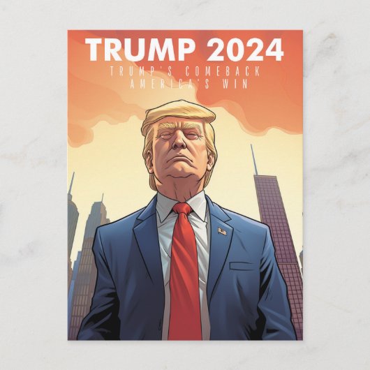 Trump 2024 - VS - Make America Great Again - Come Briefkaart (Voorkant)