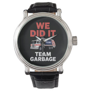 Trump 2024 Vuilniswagen We Hebben Het Gedaan Team  Horloge