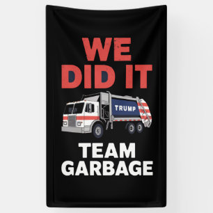 Trump 2024 Vuilniswagen We Hebben Het Gedaan Team  Spandoek
