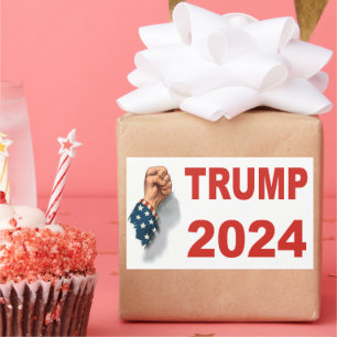 Trump 2024 vuist van de vrijheid rechthoekige sticker