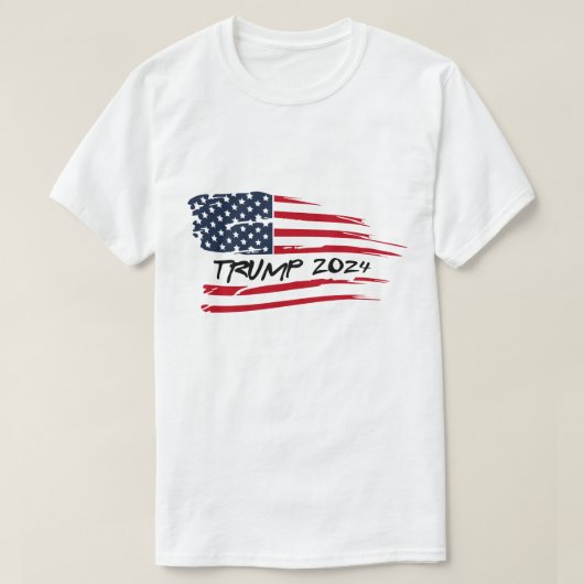 Trump 2024 Waving American Flag T-shirt (Design voorkant)
