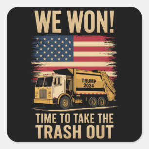 Trump 2024 We Won Wins Overwinning Inauguratie 202 Vierkante Sticker