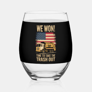 Trump 2024 We Won Wins Overwinning Inauguratie 202 Wijnglas Zonder Voet