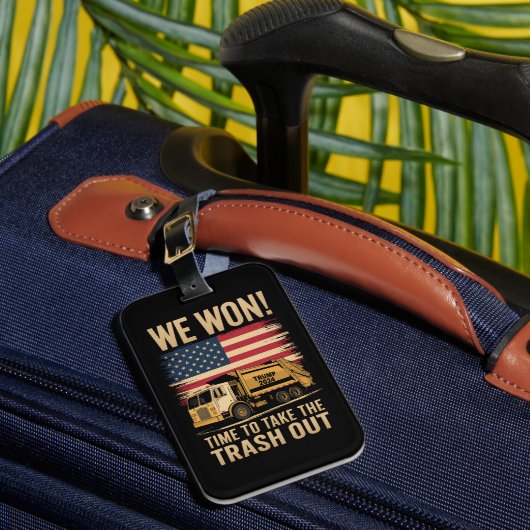 Trump 2024 We Won Winst Victory Inauguration 2025 Bagagelabel (Voorkant Insitu 1)