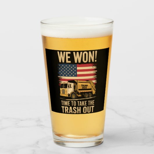 Trump 2024 We Won Winst Victory Inauguration 2025 Glas (Voorkant gevuld)