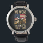 Trump 2024 We Won Winst Victory Inauguration 2025 Horloge<br><div class="desc">Trump 2024 We Won Wins Victory Inauguration 2025 Garbage</div>