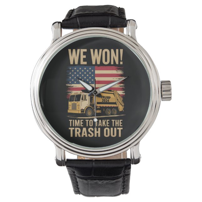 Trump 2024 We Won Winst Victory Inauguration 2025 Horloge (Voorkant)