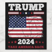 Trump 2024 wijn etiket (Enkel label)