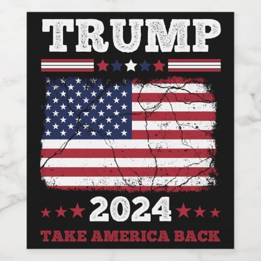 Trump 2024 wijn etiket (Enkel label)