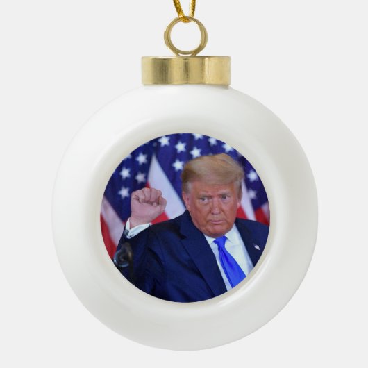 Trump 2024 zal terug zijn keramische bal ornament (Voorkant)