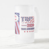 Trump 2024 zal terug zijn matglas bierpul (Voorkant rechts)