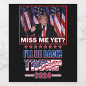 Trump 2024 zal terug zijn wijn etiket (Enkel label)
