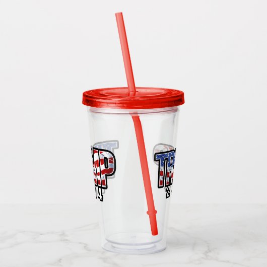 Trump 2024 zwaaien vlag acryl drinkbeker (Links)