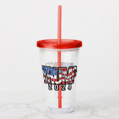 Trump 2024 zwaaien vlag acryl drinkbeker (Voorkant)