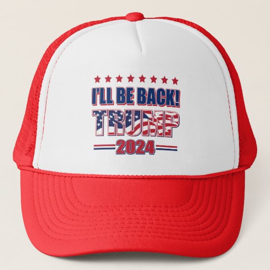 Trump 2024zal terug zijn trucker pet (Voorkant)