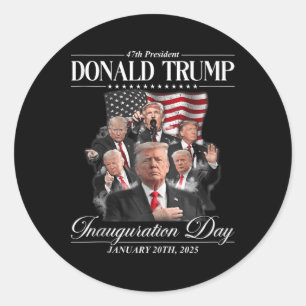 Trump 2025 47e President Verenigde Staten Inaugura Ronde Sticker