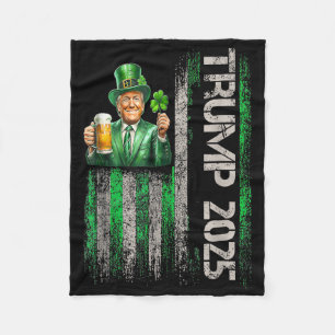 Trump 2025 Amerikaanse vlag St. Patricks Day Fleece Deken